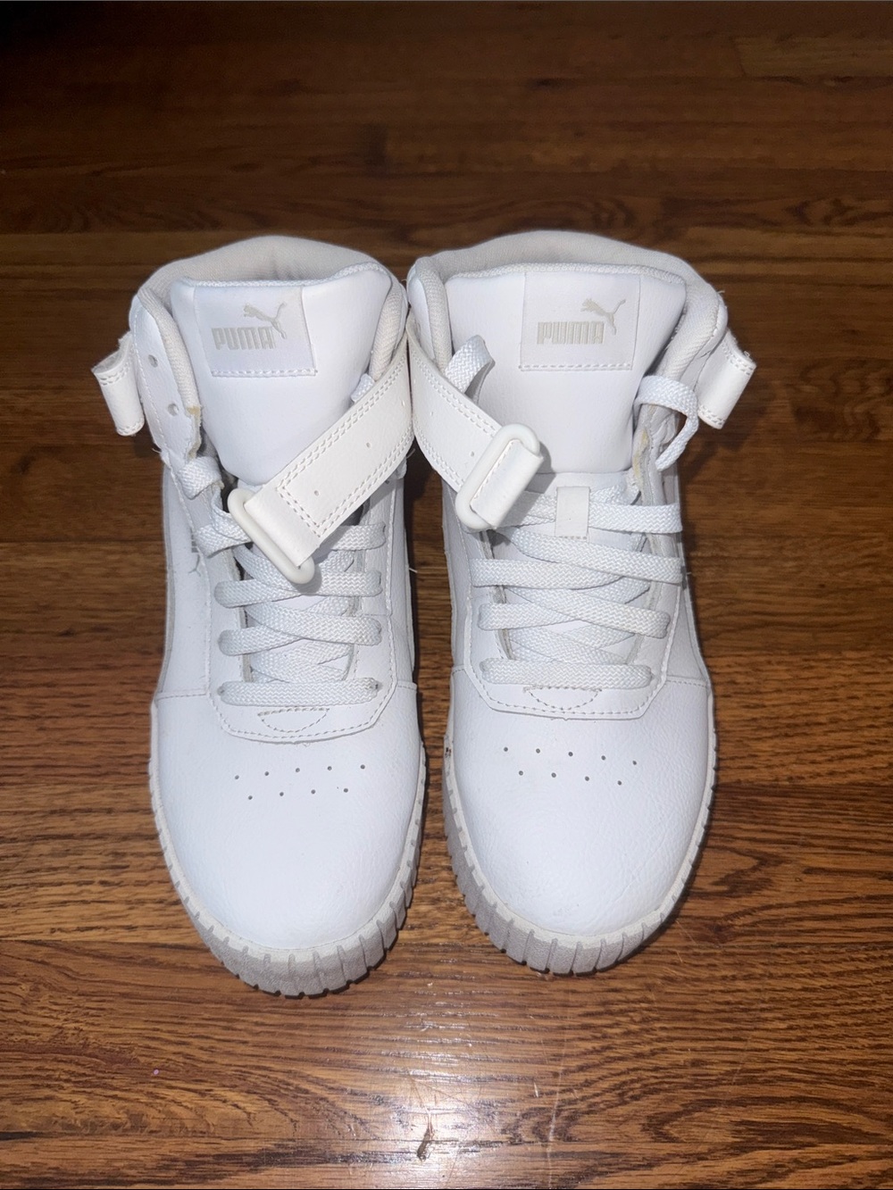 Puma Women’s White High-Top Lace & Strap Sneakers